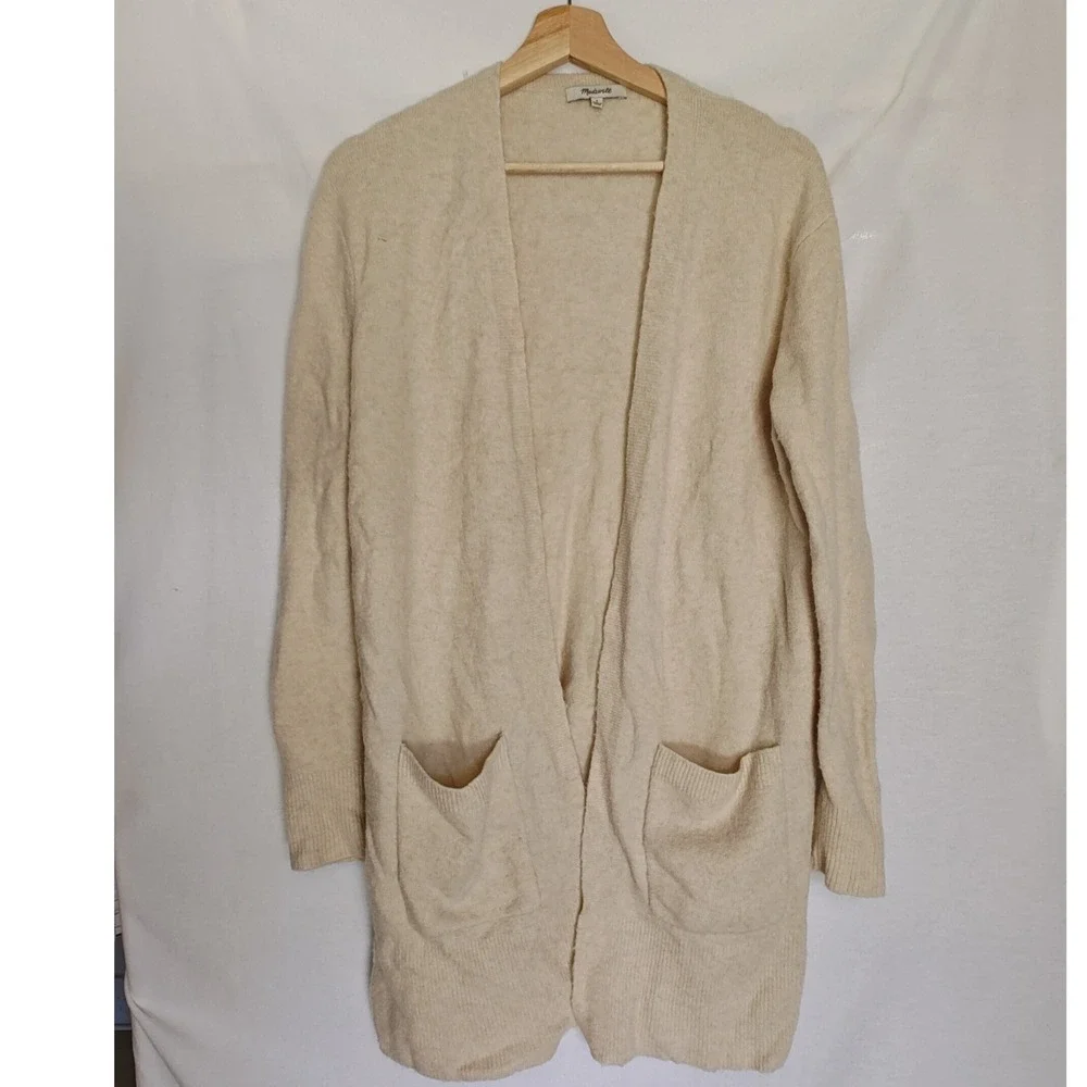 Madewell Kent Cardigan Cosiest Yarn Knit‎ Long Line Oatmeal Beige G9611 Small S
